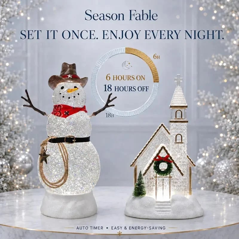 ❄️ Musical Christmas Snow Globe Lantern | Swirling Snow & Warm LED
