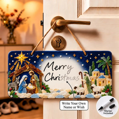🎄✨ DIY Sea Glass Christmas Hanging Sign Kit – 8 Festive Designs & Personalized Holiday Decor ✍️