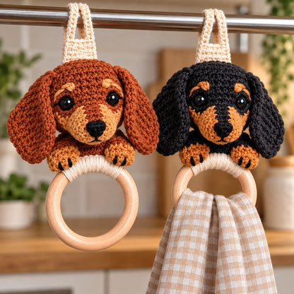 Crochet Dachshund Towel Holder Kit