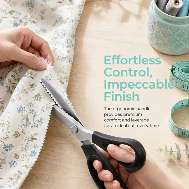 ✂️ Stainless Steel Pinking Scissors – Zigzag Serrated Blades for Sewing, Fabric & DIY Crafts 🧵