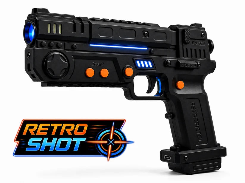 RetroZone Gaming System | 2-Player Retro Light Gun Pistol Combo