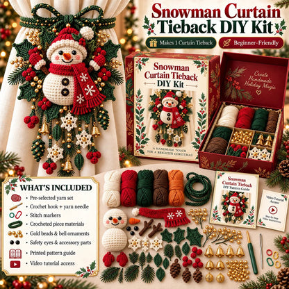 ⏳ Last Day 49% OFF – 🎄 Christmas Crochet Curtain Tieback DIY Kit | Beginner-Friendly Options, 8 Festive Designs 🧶