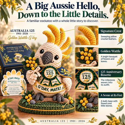 ⏳ Last Day 49% OFF – 🇦🇺 Australia 125th Anniversary Crochet Keepsake | Intricate 3D Crochet Work • Gift-Ready Box 🎁