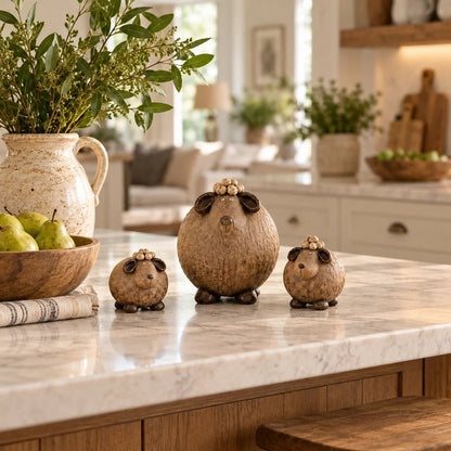 🔥Little Woolly Family™ – Whimsical Rustic Sheep Figurines, Set of 3