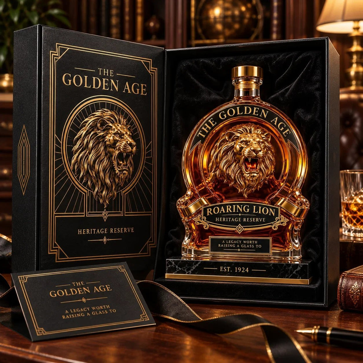 🦁 Channel Untamed Majesty: Roaring Lion Heritage Decanter