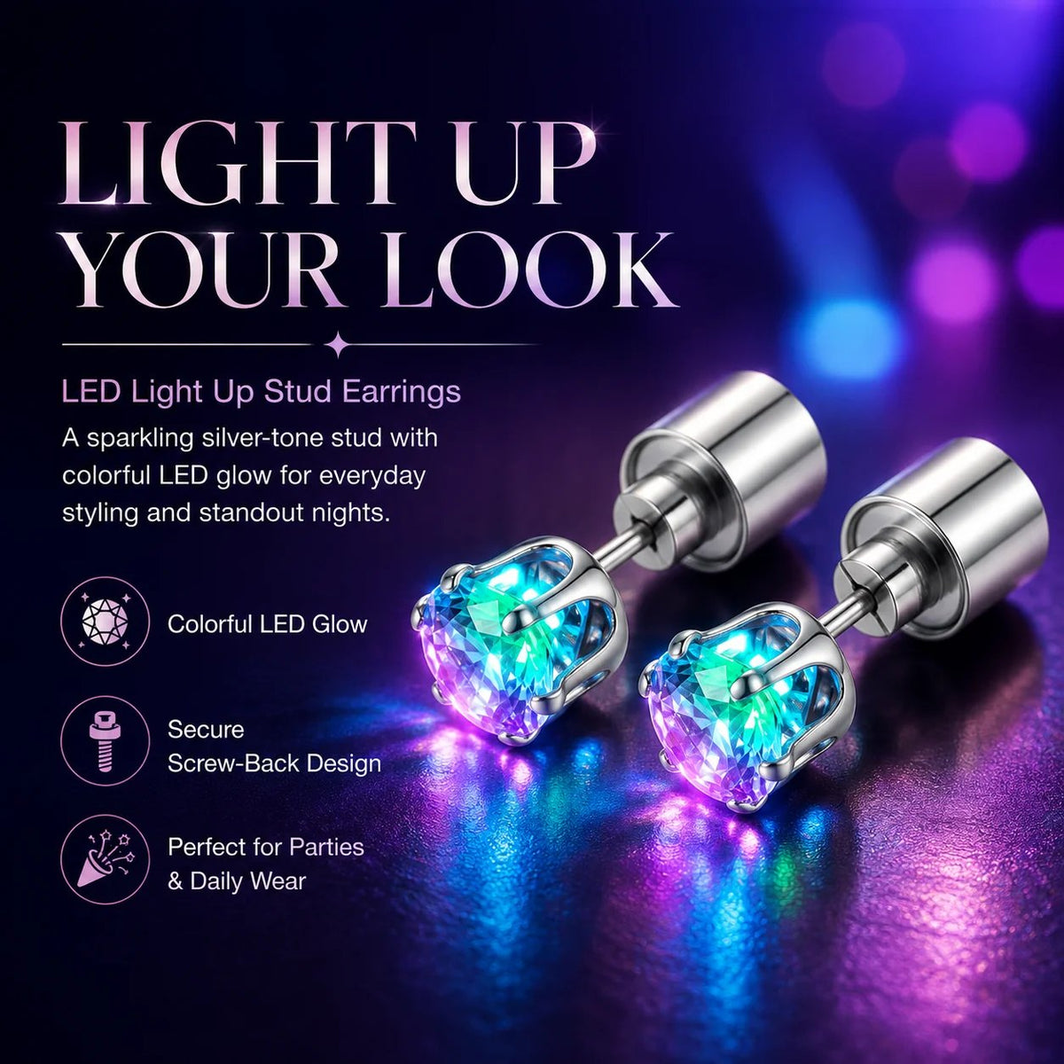 🎁 Sales BUY 1 GET 1 FREE🔥LED Colorful Earring Studs