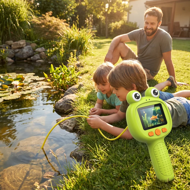 🐸🔍 Kids’ Frog Exploration Camera – 1080P HD, 22-Inch Flexible Probe & LED Lights