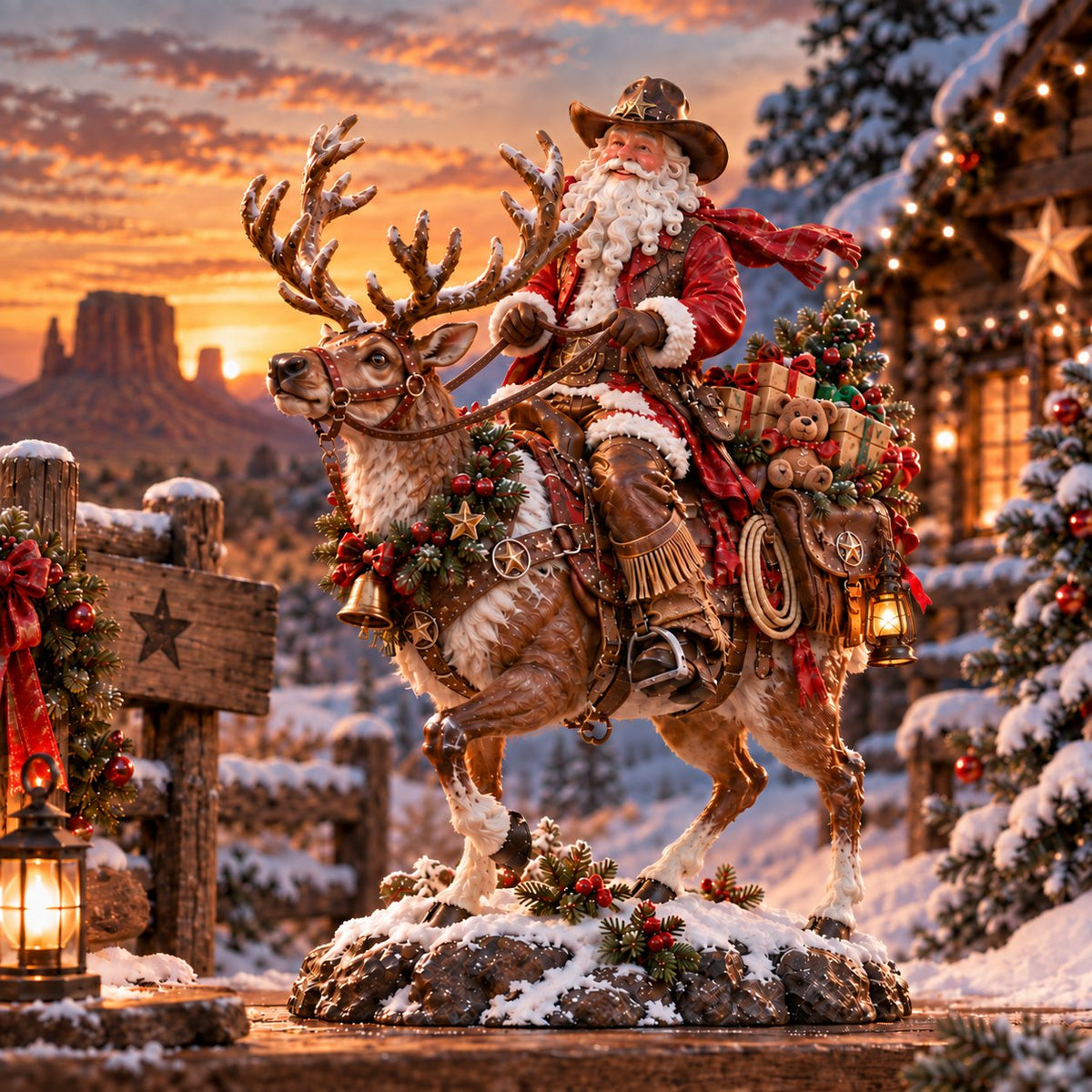 🤠🎄 Home for Christmas Cowboy Santa – Rustic Western Holiday Memory Keepsake 🐎