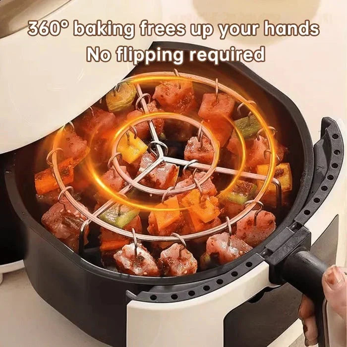 🎁 Exclusive 50% Off 🥩 Vertical Skewer Rack for Air Fryers 🍤