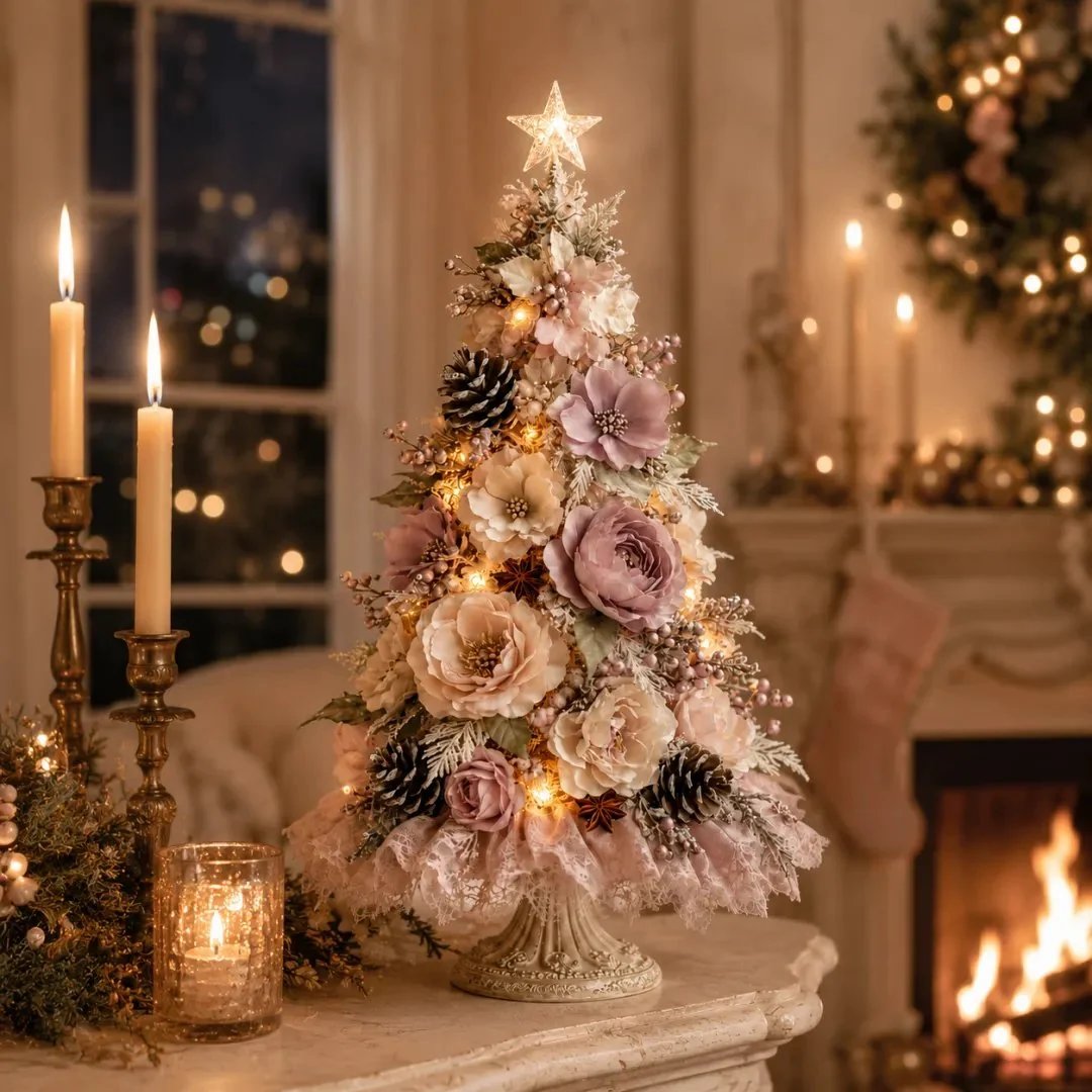 Pre-lit Blush Bloom Christmas tree