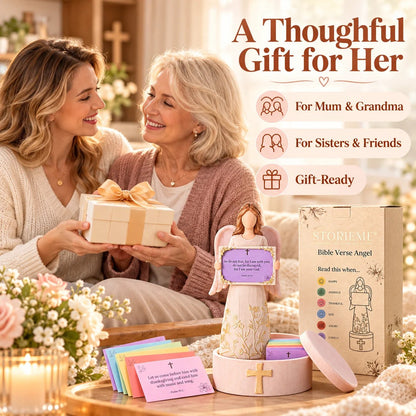 🙏✨Hand-Crafted Angel Figurine with Color-Coded Bible Verse Cards & Storage Box 🕊️🎁(📦Buy 2 Free Shipping)