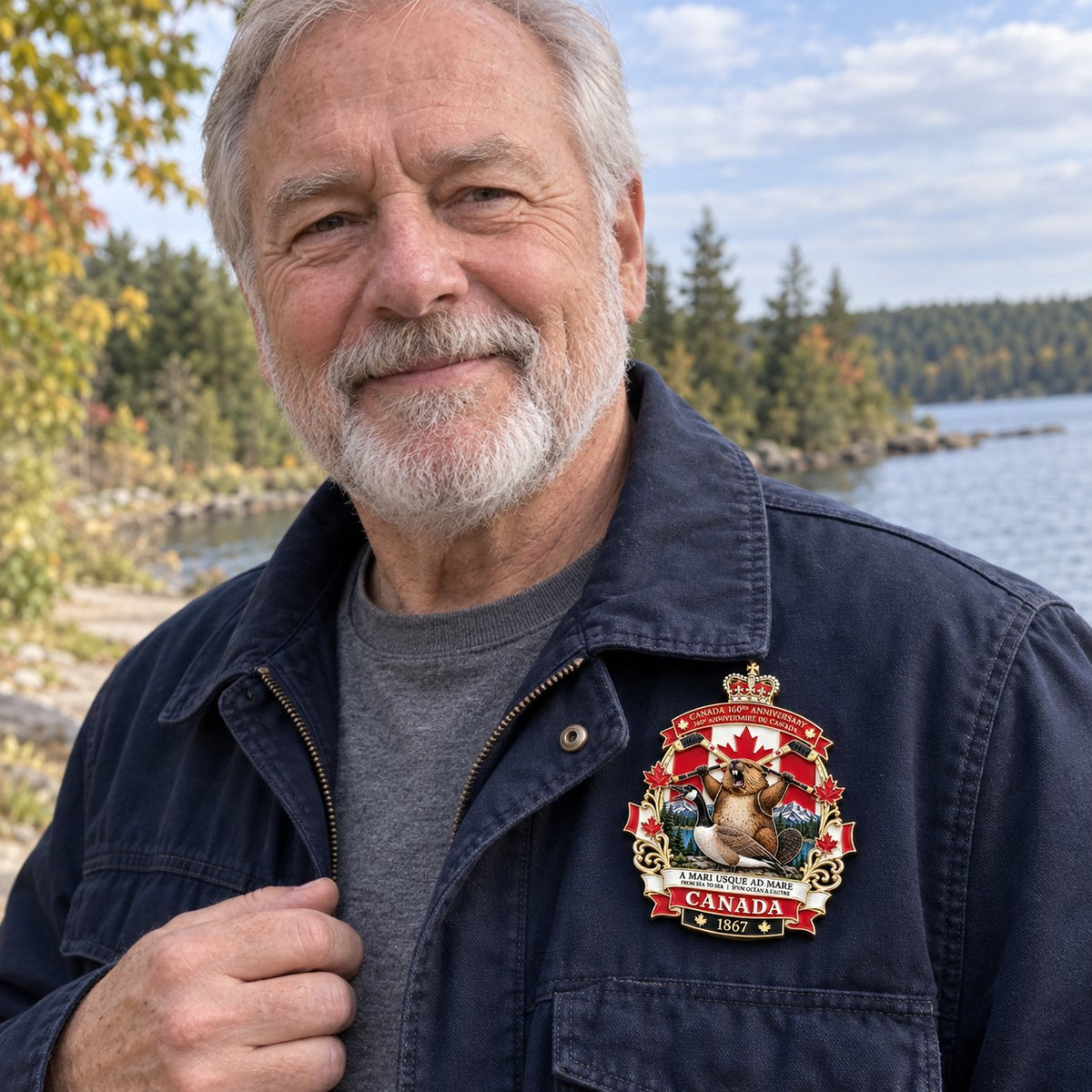 🍁 Canada 160th Anniversary 3D Enamel Tribute Badge – “A Mari Usque Ad Mare” 🇨🇦