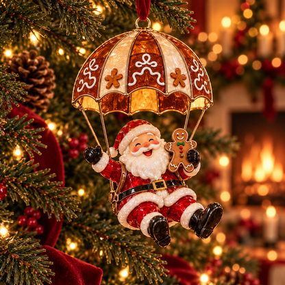 Parachuting Santa Christmas Ornaments – 6 Whimsical Holiday Designs