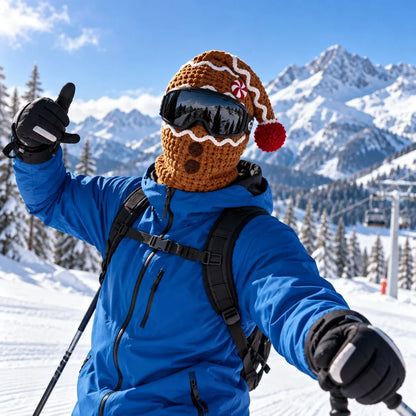 🎅 3D Christmas Knit Ski Mask – Warm Full-Face Cover in 3 Festive Styles