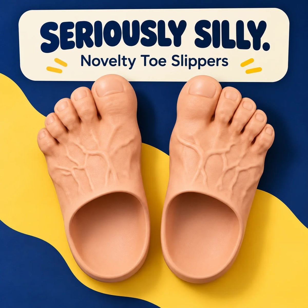 👣 Funny Toe Slippers – Realistic Barefoot-Look Gag Gift