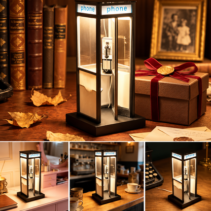 ☎️✨ Vintage Telephone Booth Night Lamp – Cozy Decorative Table Light for Home & Gifts