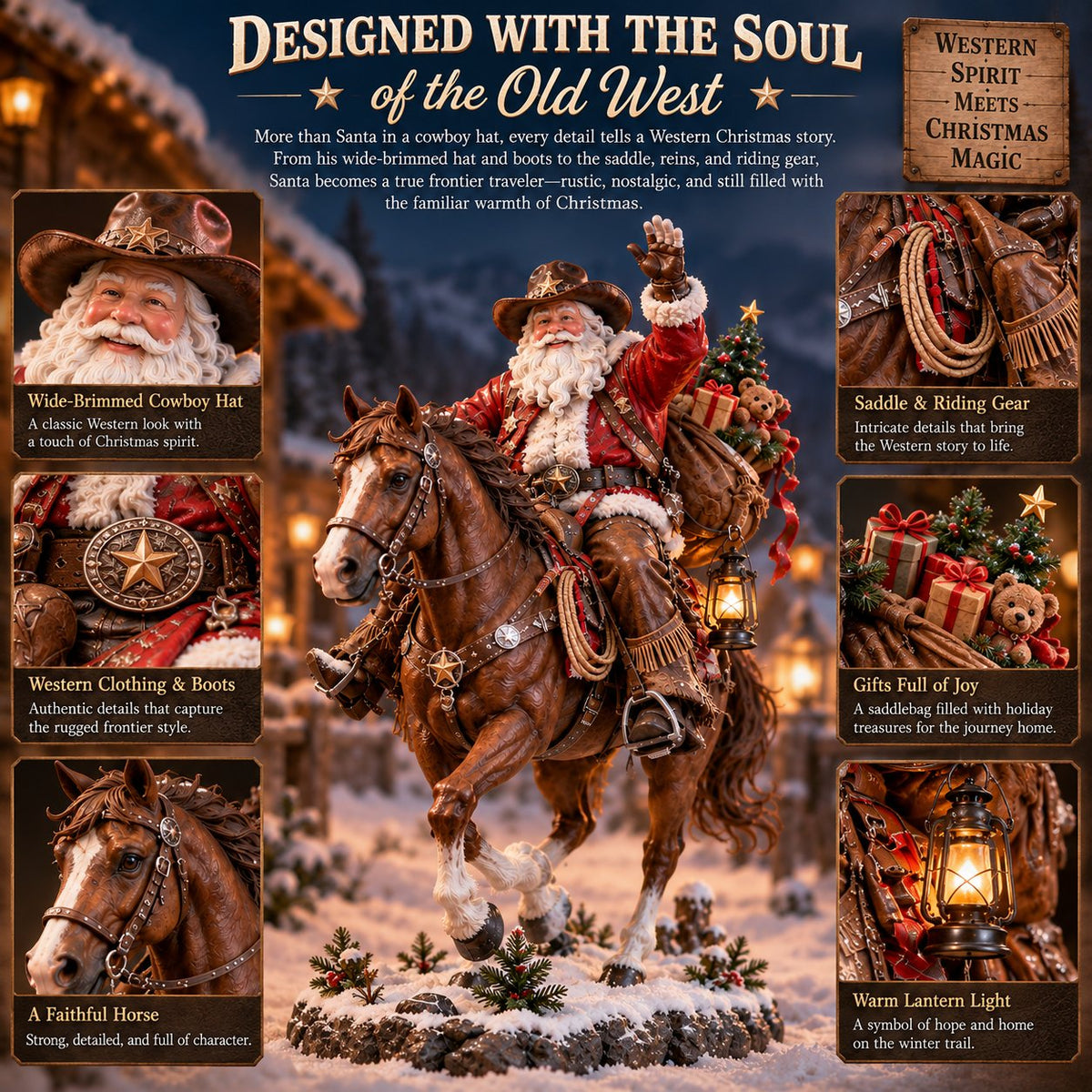 🤠🎄 Home for Christmas Cowboy Santa – Rustic Western Holiday Memory Keepsake 🐎