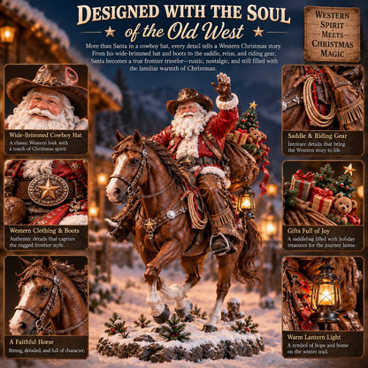 🤠🎄 Home for Christmas Cowboy Santa – Rustic Western Holiday Memory Keepsake 🐎