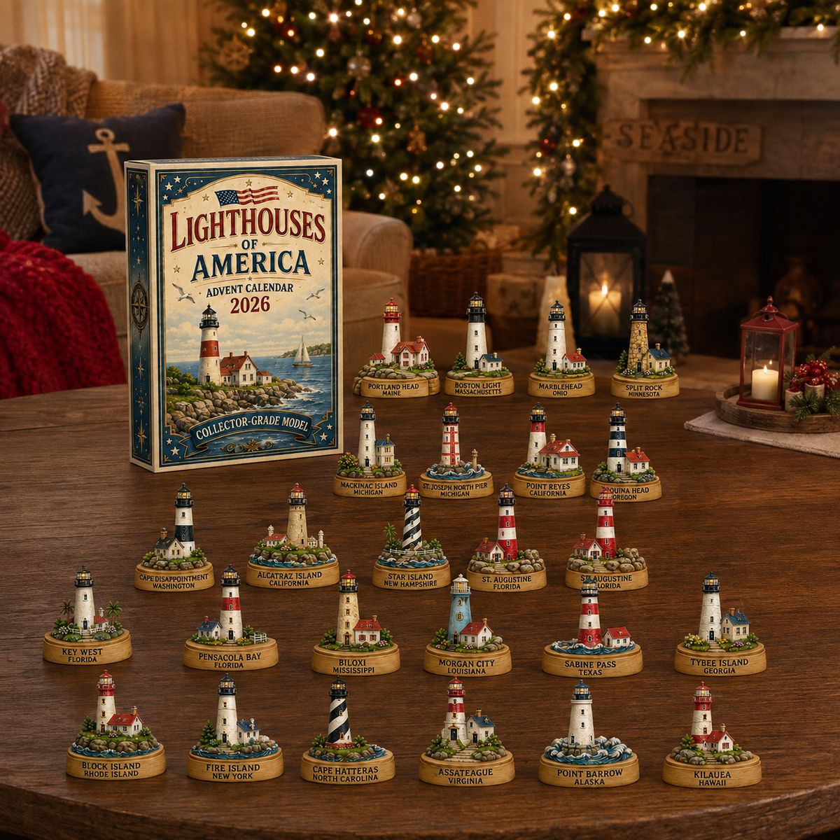 🌊🎄 Lighthouses of America Advent Calendar 2026 – 24-Day Coastal Countdown with Collectible Miniatures ⚓