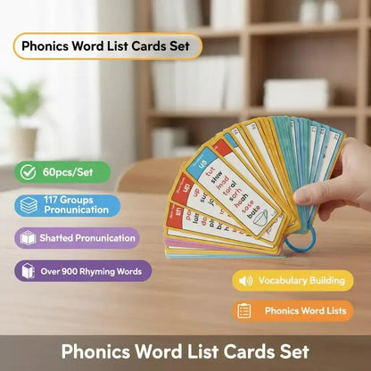 🌟 Phonics Flash Cards – 117 Sound Families & 900+ Rhyming Words for Early Reading