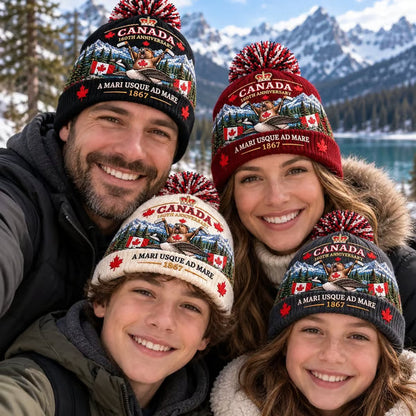 Canada 160th Anniversary Knit Beanie | Soft, Stretchy Acrylic Knit