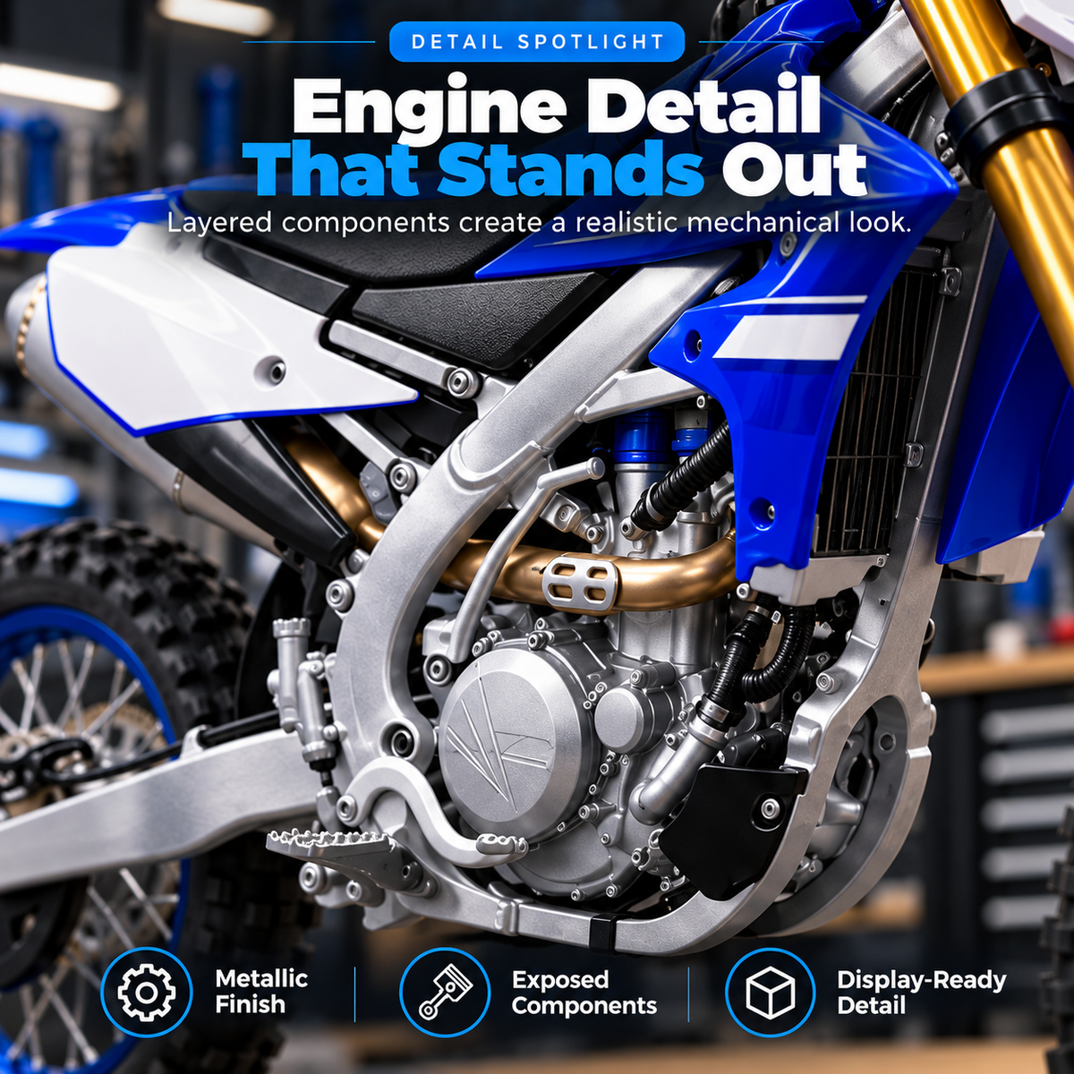 🏍️DIY Motocross Dirt Bike Model Kit – Build & Display