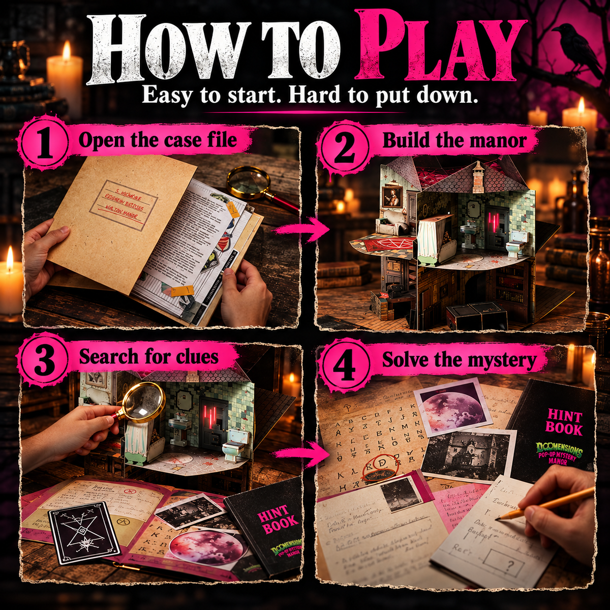 🔎 3D Pop-Up Mystery Manor – Immersive Murder Mystery Investigation Game