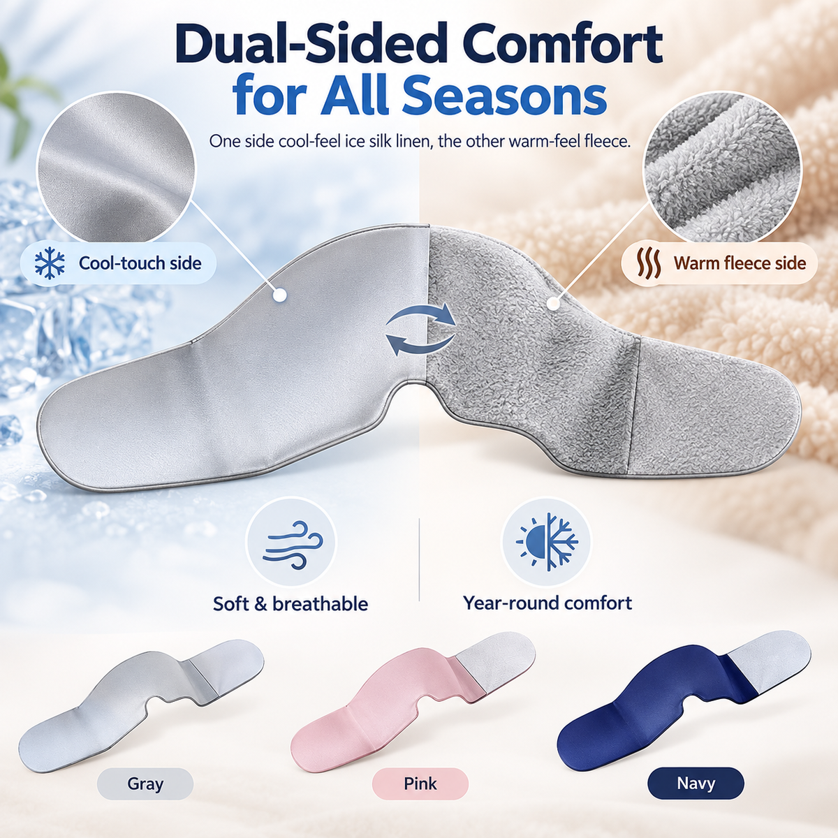 Mellow Sleep Weighted Eye Mask – No Straps, 360° Wrap, Total Blackout