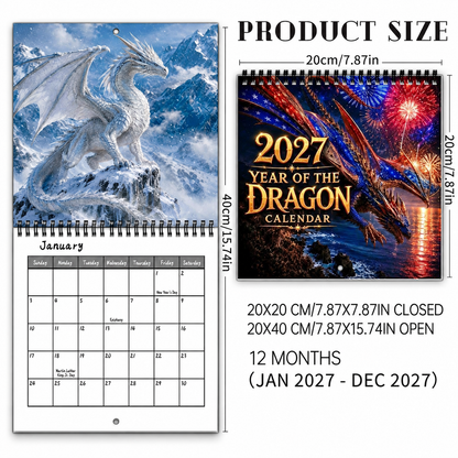 🐉 Dragons of a Higher World 2027 Wall Calendar – 12-Month Fantasy Dragon Art Calendar