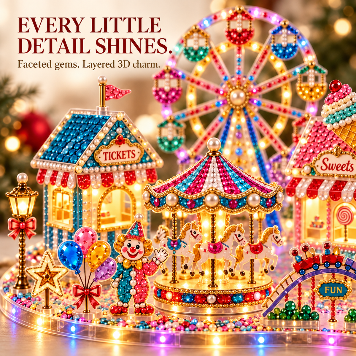3D LED Christmas Diamond Art DIY Kit