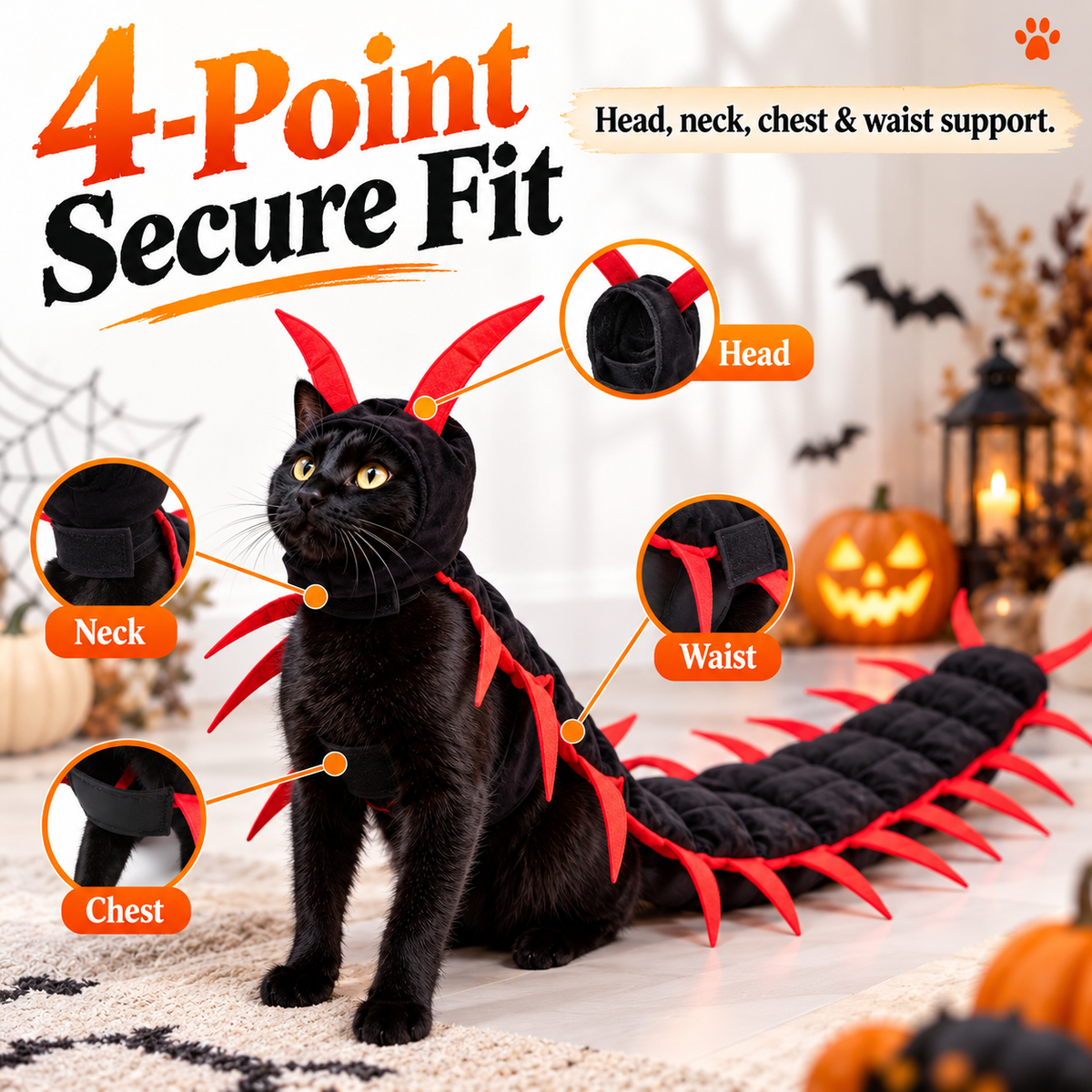 Halloween Centipede Pet Costume – Turn Your Dog or Cat Into a Creepy-Cute Crawling Centipede!