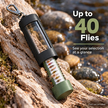 🎣 Wearable Fly Box | One-Hand Access, Clear View & Up to 40 Flies
