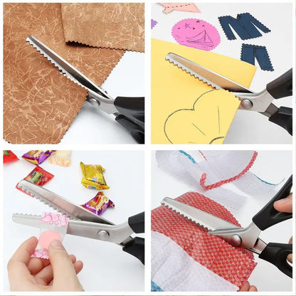✂️ Stainless Steel Pinking Scissors – Zigzag Serrated Blades for Sewing, Fabric & DIY Crafts 🧵