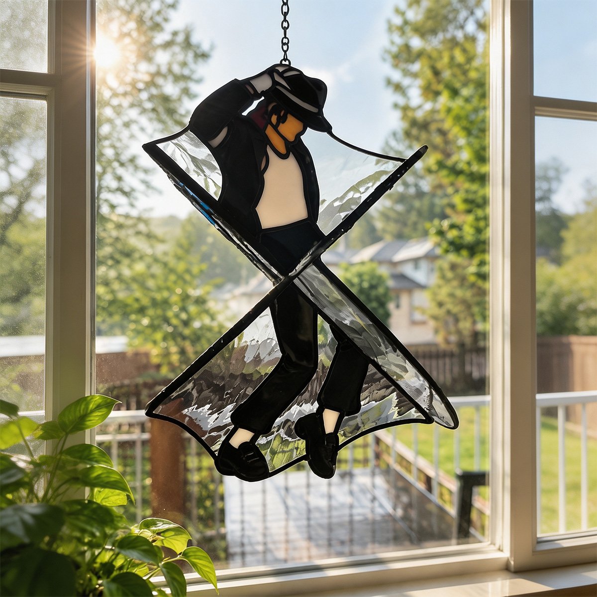🔥 LAST DAY 49% OFF - King of Pop Inspired 🕺✨ Handmade Stained Glass Spinner