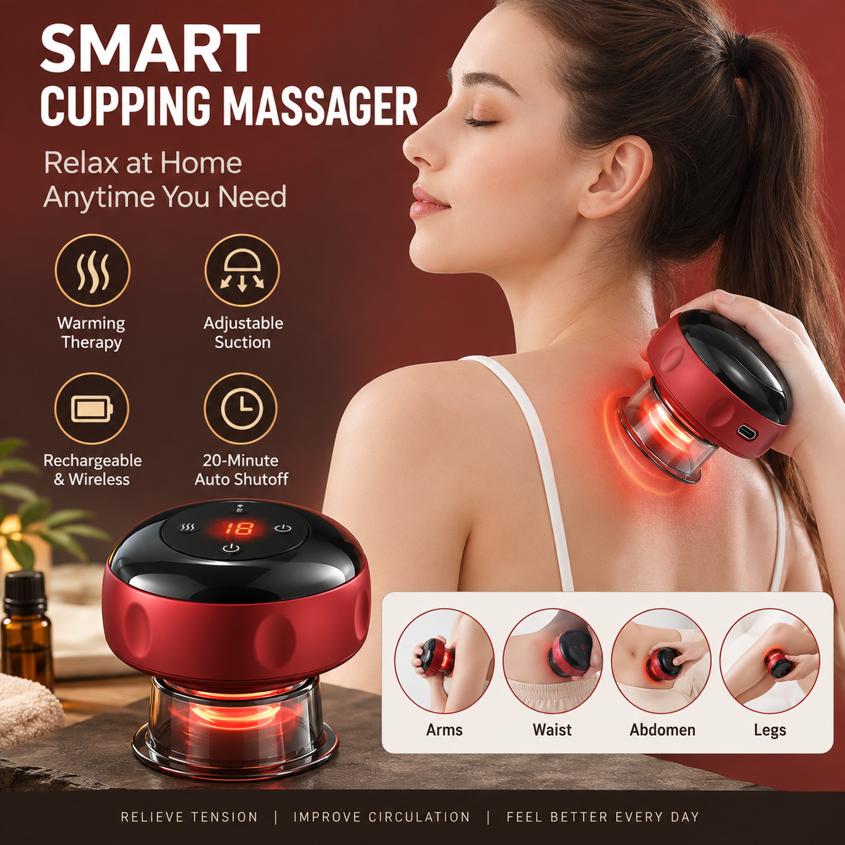 💆 Smart Cupping Massager – Targeted Massage for Tired Muscles ✨