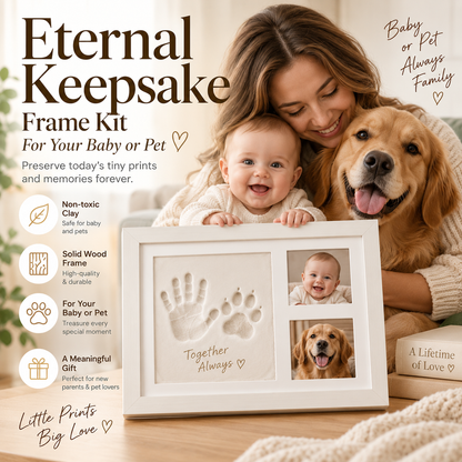 👶🐾 DIY Baby & Pet Hand, Foot & Paw Print Keepsake Frame – 35% OFF