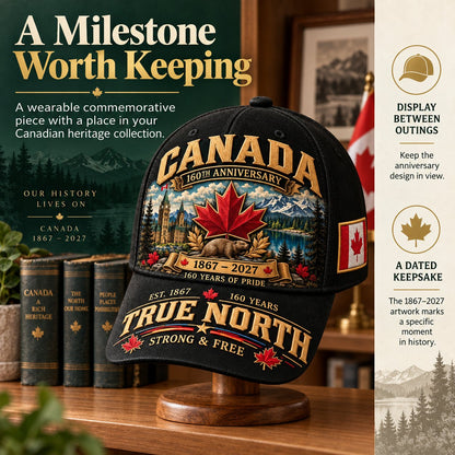 💝49% OFF - 🍁 Canada 160th Anniversary 1867–2027 – Premium Heritage Cap | Cotton-Poly Blend • Detailed Embroidery • Adjustable Fit 🇦🇺