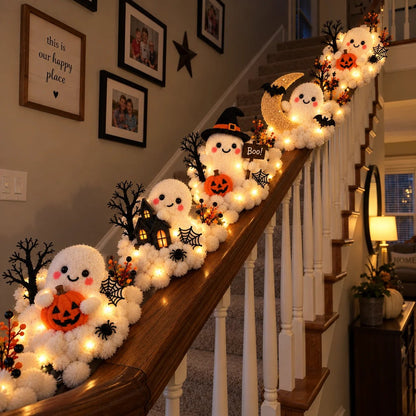 👻Whimsical Halloween Ghost Decor – Cute Staircase & Tabletop Display