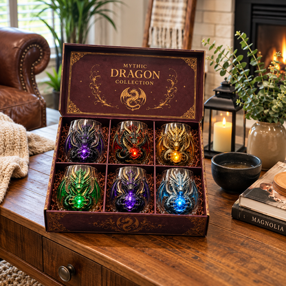 🐉✨ 3D Mythic Dragon Glass Art Cup | Luxury Raised Fantasy Glassware for Whiskey, Home Bar Décor & Legendary Gifts 🎁