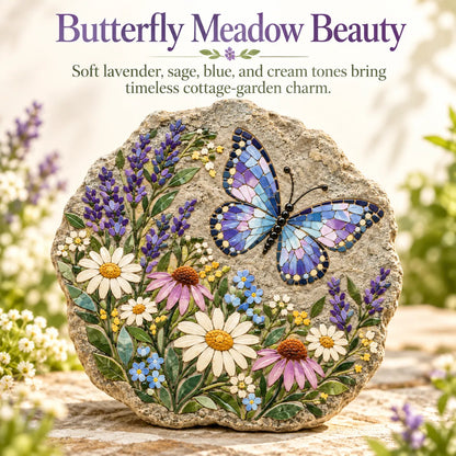 🦋 Butterfly Wildflower Mosaic Stepping Stone DIY Kit