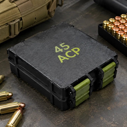 🎯 100-Round Ammo Storage Box | Waterproof Hard Shell • Caliber-Specific Slots • Dual Latches