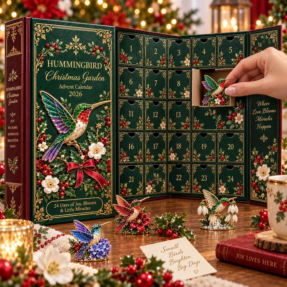 Advent Calendar 2026优化 🐦🎄 Hummingbird Christmas Garden Advent Calendar 2026 – 24 Days of Blooming Holiday Joy 🌸