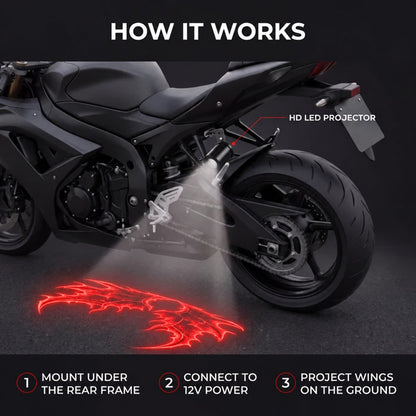 ⏰LAST DAY 55% OFF 🏍️🪽 Motorcycle Wing Projector Lights – Make Your Bike Stand Out at Night! ✨