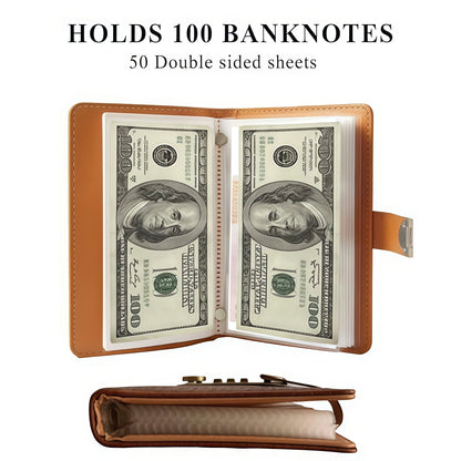 🎁🎅50% OFF!!!-Ready for Christmas!🎄PU Leather Binder Savings Notebook with 3-Digit Resettable Password Lock✉️💸Large Capacity Storage for Money & Important Items