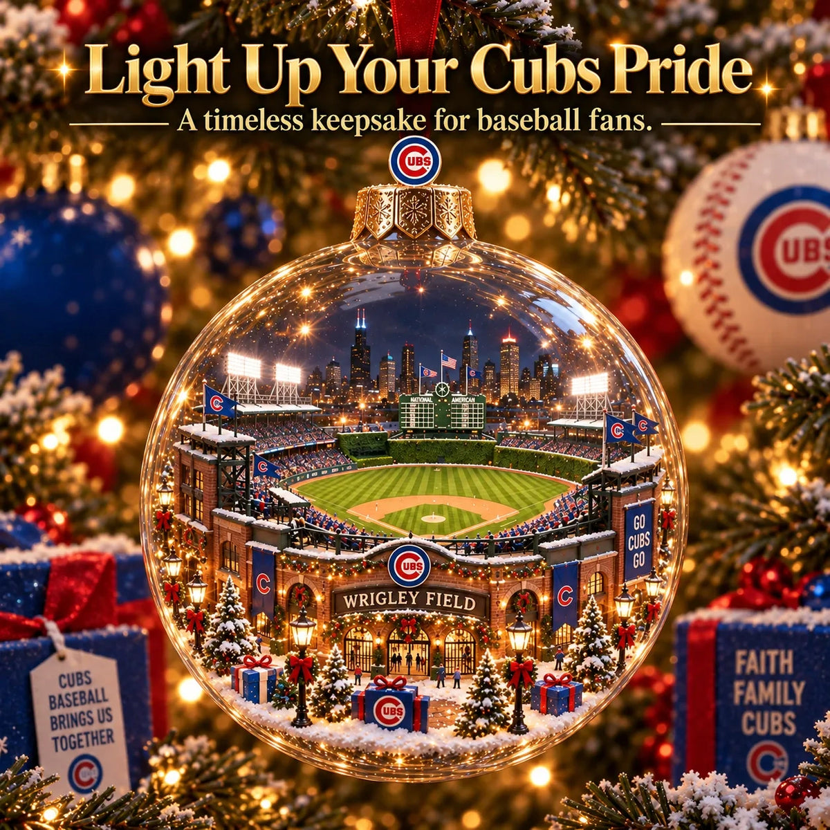 ⚾ Fly the W Light-Up Baseball Christmas Ornament | 8 Styles – 11