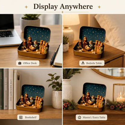 Pocket Size Mini Nativity Scene Set for Christmas Table Decor and Faith Gifts