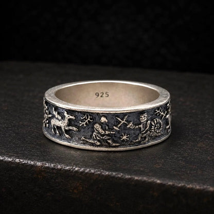 ⚔️✨Medieval Marginalia Ring – Vintage Silver Ring with Whimsical Medieval Engravings100% 925 Sliver (✨Buy 2 Free Shipping)