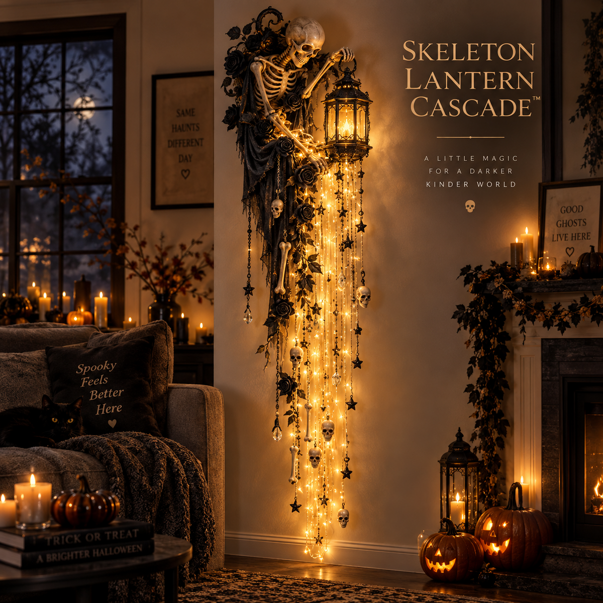 🎃✨ Elegant Halloween Cascade Wall Lights – Spooky Glowing Holiday Decor 👻
