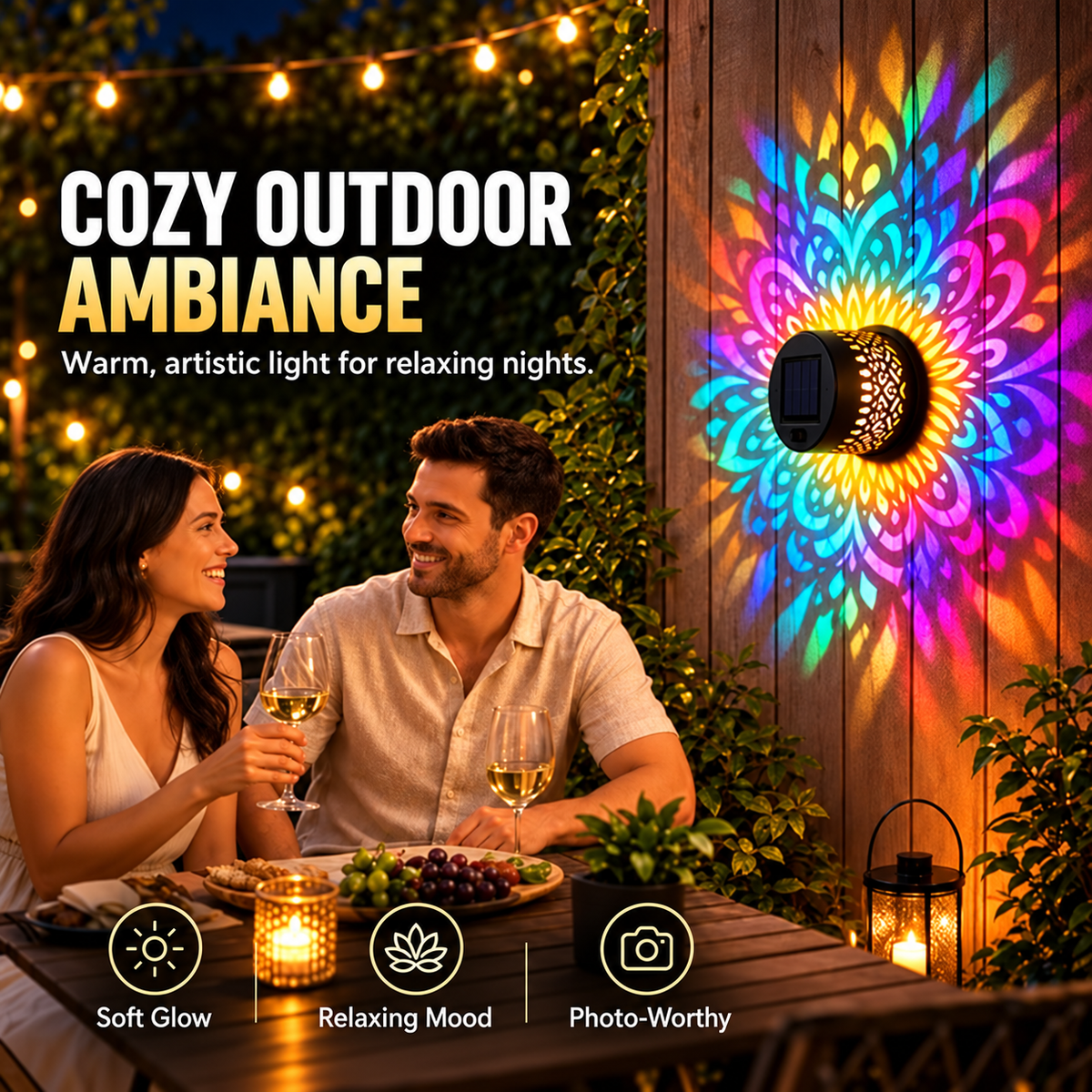 ☀️✨ Solar Mandala Fence Light – Decorative Outdoor Glow for Fences & Gardens