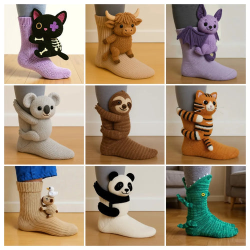 💝 Cozy 3D Knit Spirit Animal Socks – Show Your Personality in Comfort 🧦